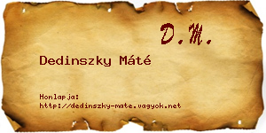 Dedinszky Máté névjegykártya