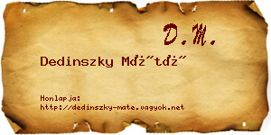 Dedinszky Máté névjegykártya