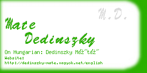 mate dedinszky business card